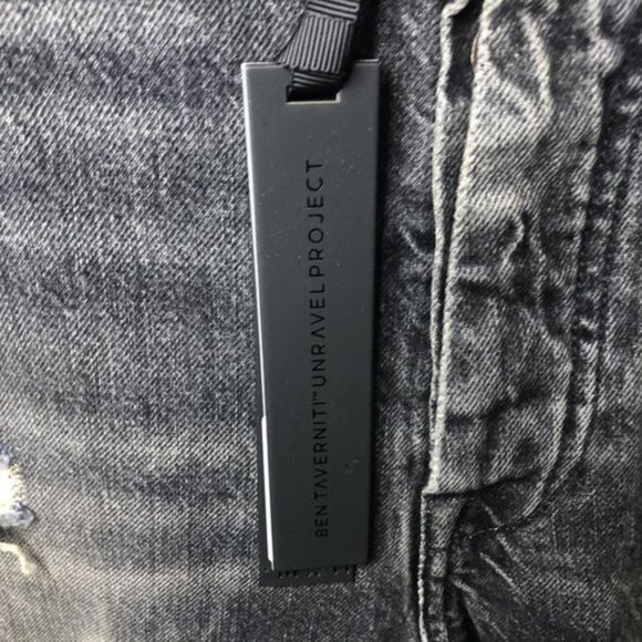 Unravel Project Sz 29 Black Distressed Baggy Jean - Picture 4 of 9